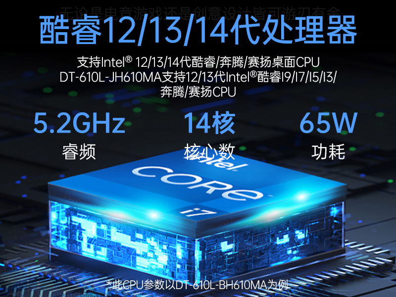 FUN884U工控机,高性能工控电脑,DT-610L-BH610MA